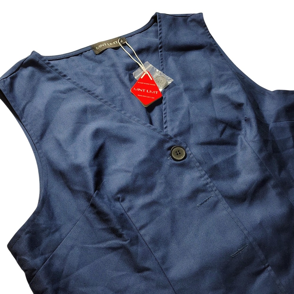 Mint Limit Vest XL Sleeveless Top‎ Blue Career Casual New with Tags Womenswear